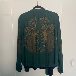 Zara green cover up/cardigan